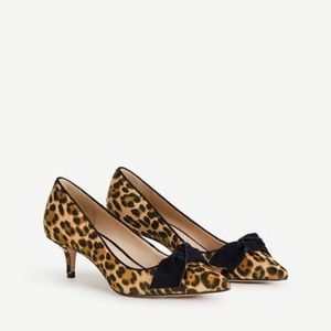 Ann Taylor Ashlyn Leopard Print Hair Calf Kitten Heels Pumps 9
